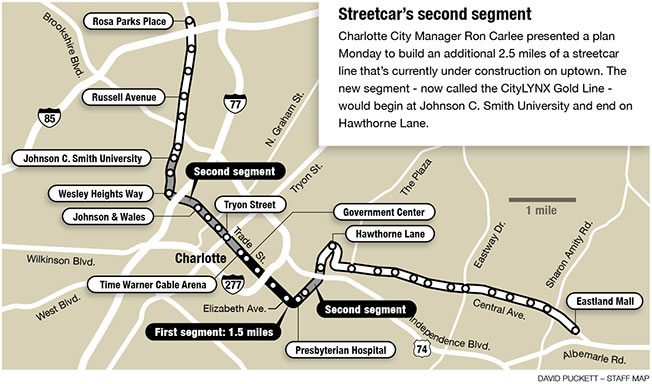 Charlotte Streetcar Map
