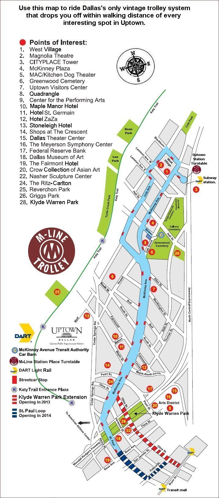 Dallas Heritage Trolley Map
