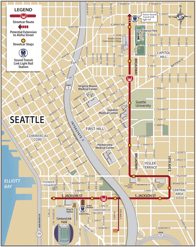 Seattle First Hill Streetcar Map